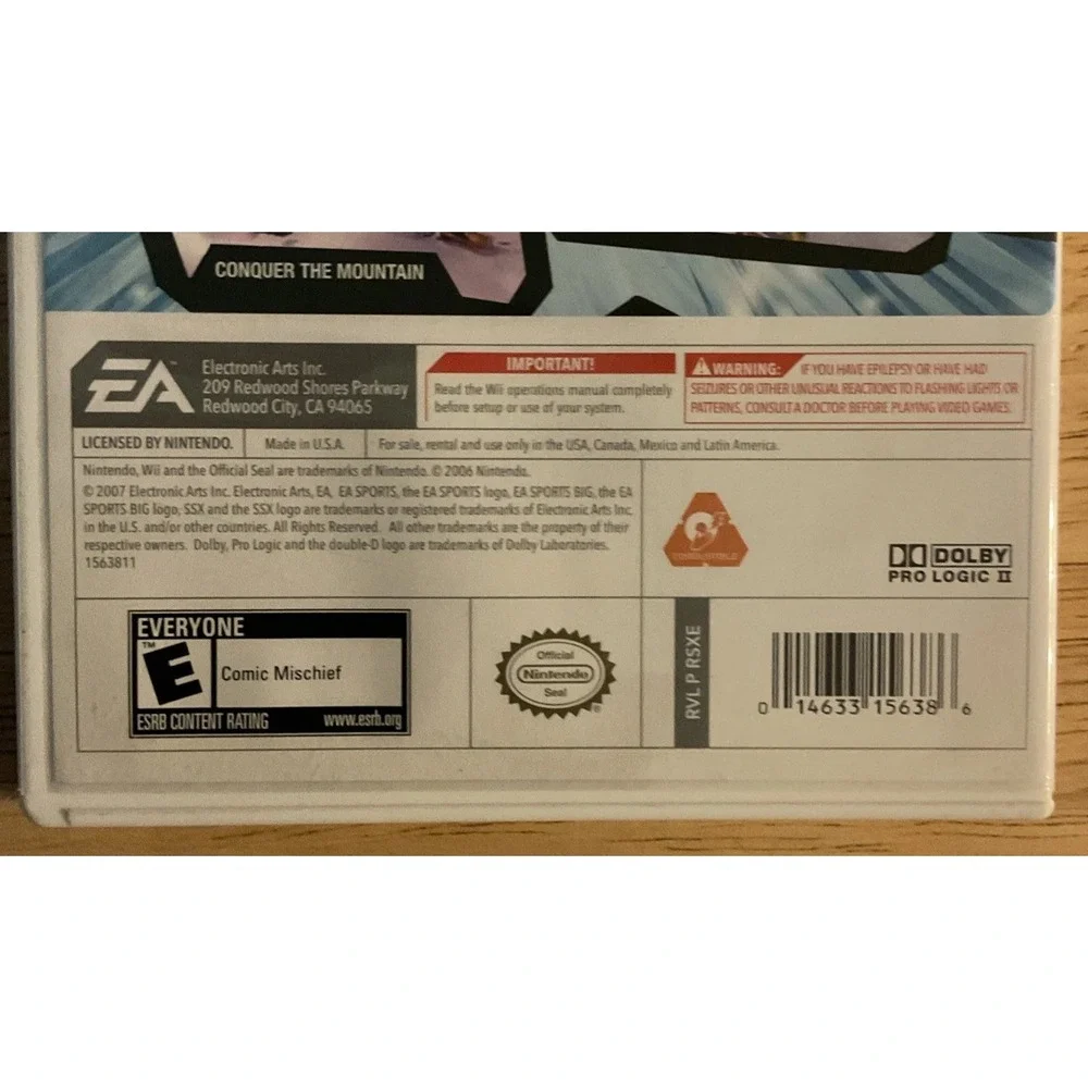 Nintendo Wii SSX Blur, EA Sports Big E For‎ Everyone